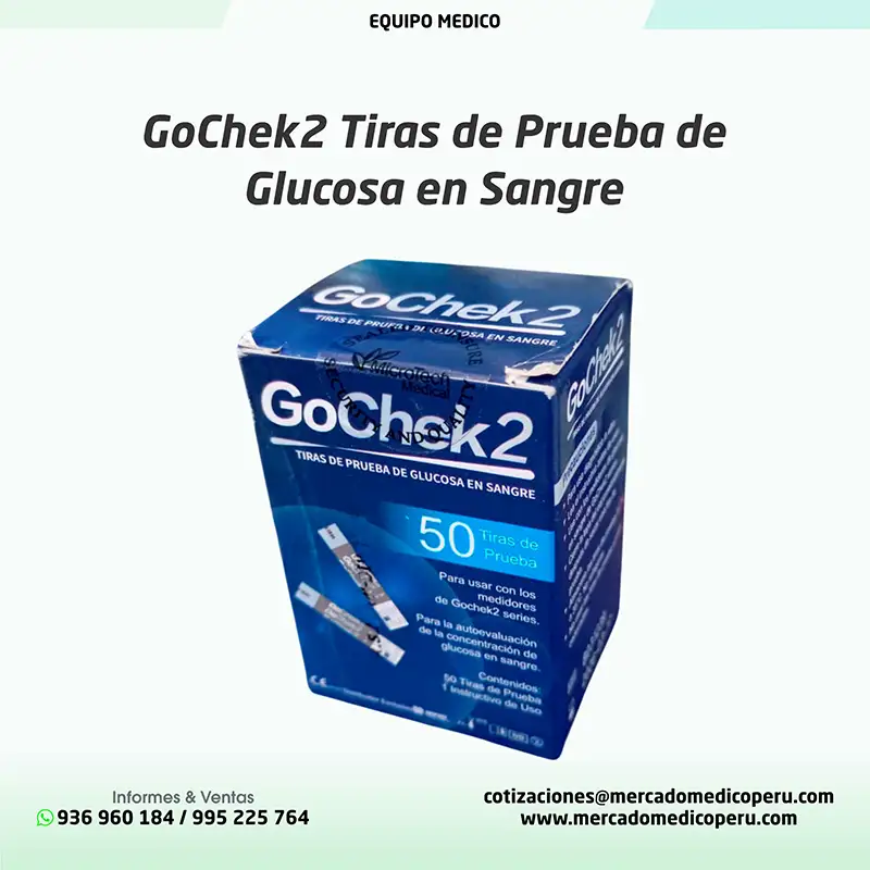 GoChek2 Tiras de Prueba de Glucosa en Sangre