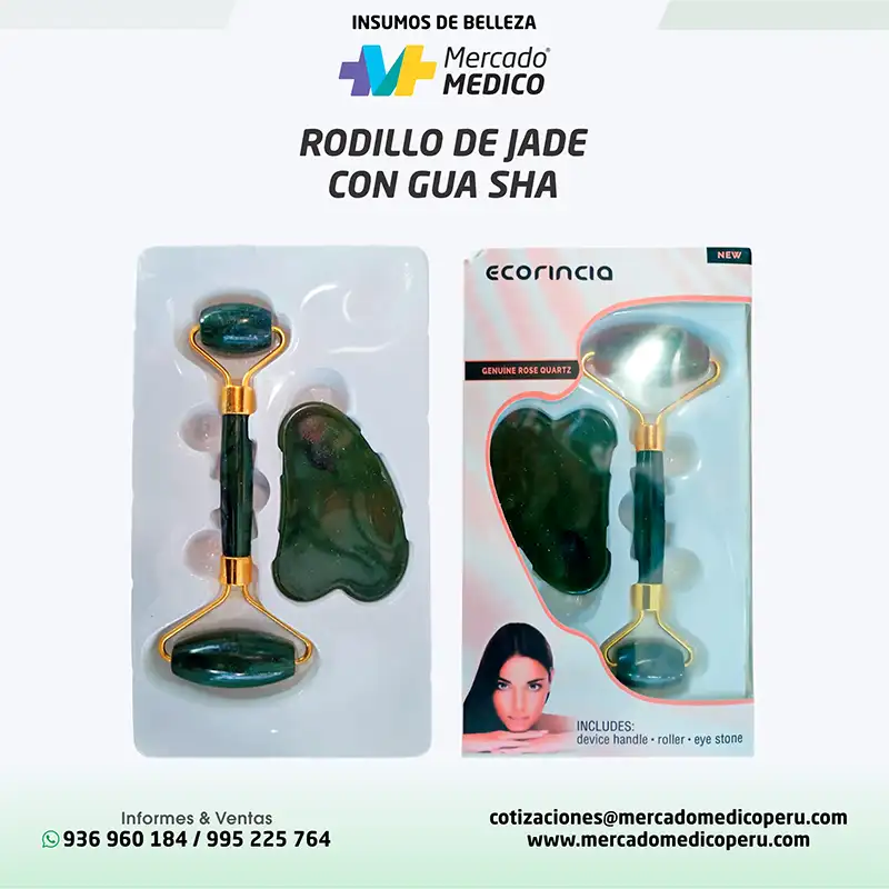 RODILLO DE JADE CON GUA SHA